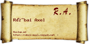 Rábai Axel névjegykártya